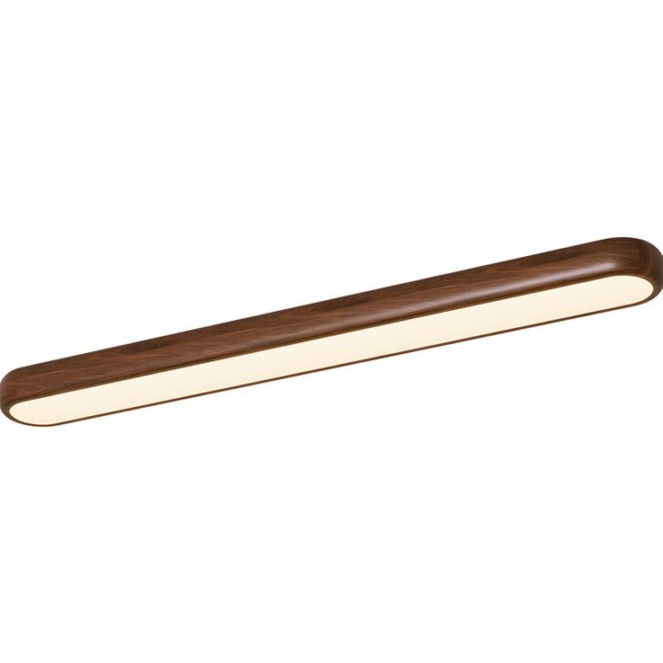 Plafonnier néon LED effet bois long et minimaliste UMPLE