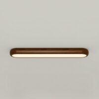 Plafonnier néon LED effet bois long et minimaliste UMPLE