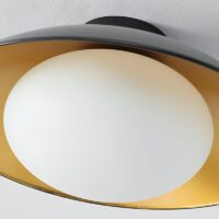 Plafonnier noir et or fixe style nordique soucoupe LUNEAS