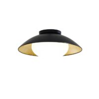 Plafonnier noir et or fixe style nordique soucoupe LUNEAS