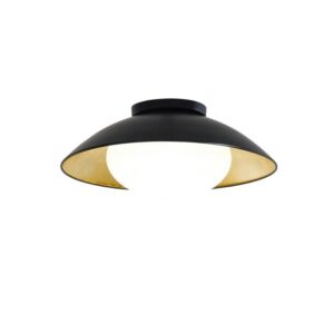 Plafonnier noir et or fixe style nordique soucoupe LUNEAS