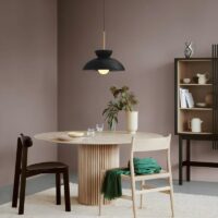 Plafonnier noir scandinave et abstrait rond en résine NAOCS