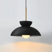 Plafonnier noir scandinave et abstrait rond en résine NAOCS