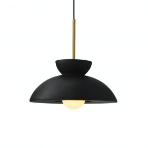 Plafonnier noir scandinave et abstrait rond en résine NAOCS