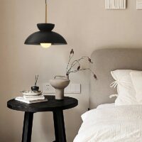 Plafonnier noir scandinave et abstrait rond en résine NAOCS