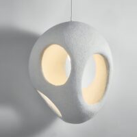 Plafonnier nordique blanc cassé boule suspendue CHMIL