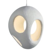 Plafonnier nordique blanc cassé boule suspendue CHMIL