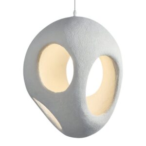 Plafonnier nordique blanc cassé boule suspendue CHMIL