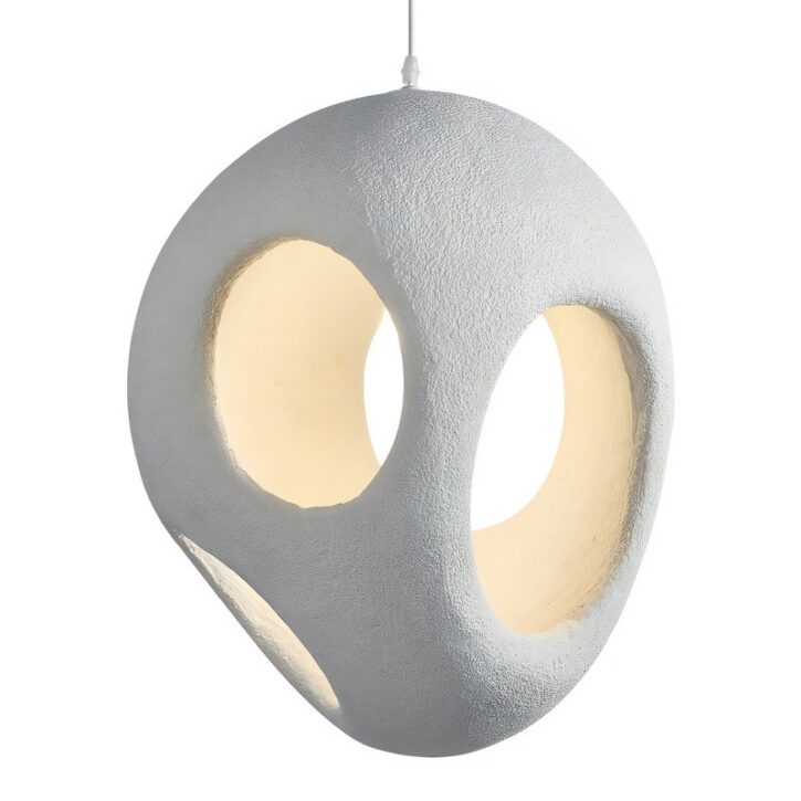 Plafonnier nordique blanc cassé boule suspendue CHMIL