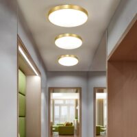 Plafonnier plat doré LED minimaliste style nordique STORK