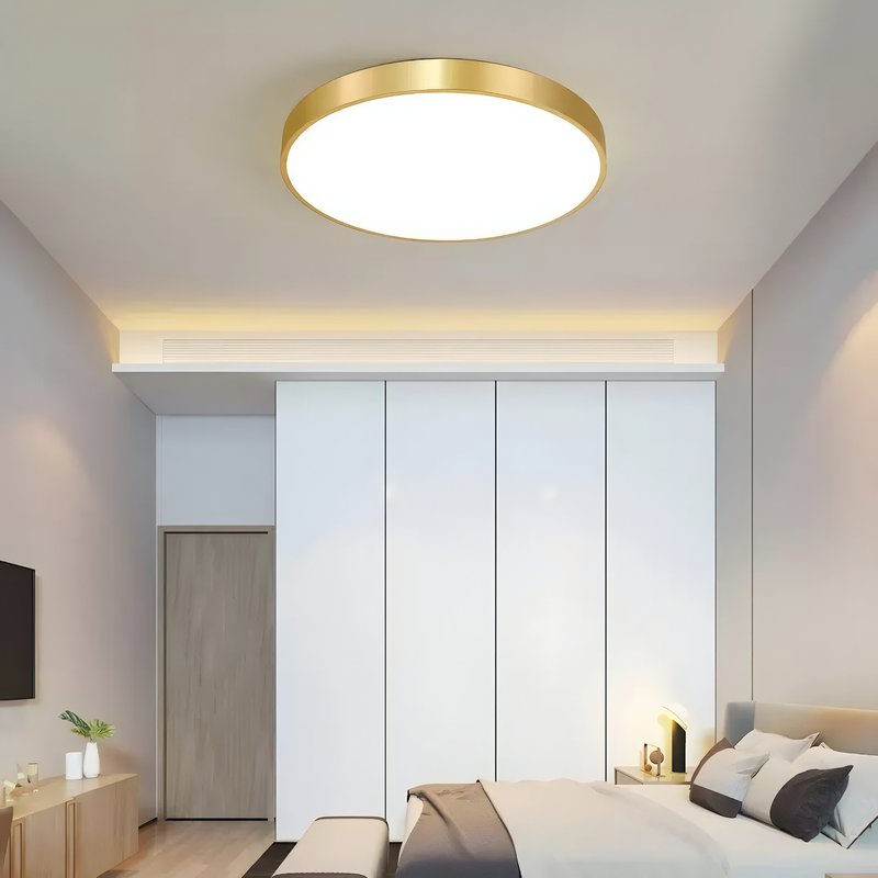 Plafonnier plat doré LED minimaliste style nordique STORK