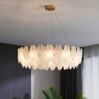 Plafonnier plume en verre post-moderne raffiné STRACCA