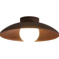 Plafonnier rond en verre effet bois minimaliste et nordique ATIS