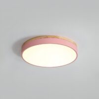 Plafonnier rose rond plat LED tricolore pour chambre