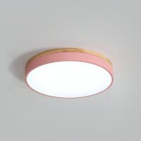 Plafonnier rose rond plat LED tricolore pour chambre