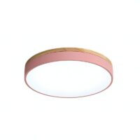 Plafonnier rose rond plat LED tricolore pour chambre