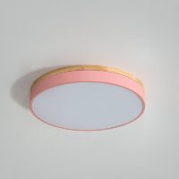 Plafonnier rose rond plat LED tricolore pour chambre