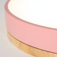 Plafonnier rose rond plat LED tricolore pour chambre