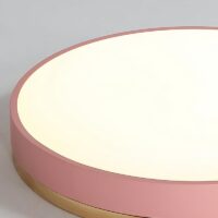 Plafonnier rose rond plat LED tricolore pour chambre