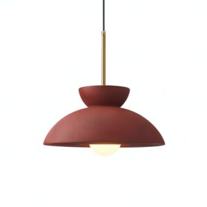 Plafonnier rouge scandinave et abstrait rond en résine NAOCS