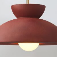 Plafonnier rouge scandinave et abstrait rond en résine NAOCS