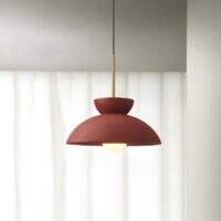Plafonnier rouge scandinave et abstrait rond en résine NAOCS