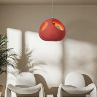 Plafonnier rouge suspendu boule nordique pour salon KAITO