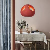 Plafonnier rouge suspendu boule nordique pour salon KAITO