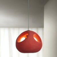 Plafonnier rouge suspendu boule nordique pour salon KAITO