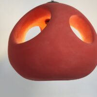 Plafonnier rouge suspendu boule nordique pour salon KAITO