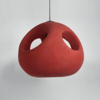 Plafonnier rouge suspendu boule nordique pour salon KAITO