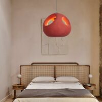 Plafonnier rouge suspendu boule nordique pour salon KAITO