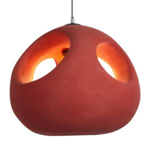 Plafonnier rouge suspendu boule nordique pour salon KAITO