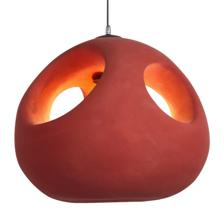 Plafonnier rouge suspendu boule nordique pour salon KAITO