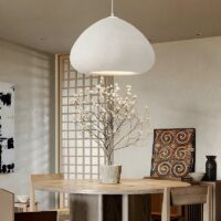 Plafonnier salon Wabi-sabi poire abstraite CHMIL
