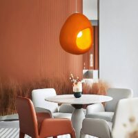 Plafonnier scandinave suspendu grotte orange CHMIL