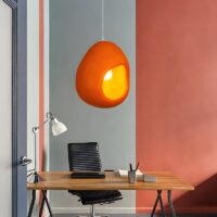 Plafonnier scandinave suspendu grotte orange CHMIL