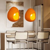 Plafonnier scandinave suspendu grotte orange CHMIL
