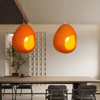 Plafonnier scandinave suspendu grotte orange CHMIL