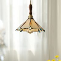 Plafonnier style tiffany médiéval en verre FLORAL