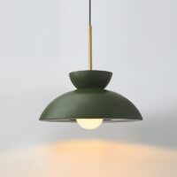 Plafonnier vert scandinave et abstrait rond en résine NAOCS