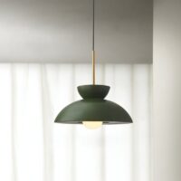 Plafonnier vert scandinave et abstrait rond en résine NAOCS