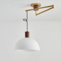 Plafonnier vintage décentré mobile rétro demi-sphère ATILA