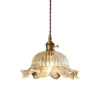 Plafonnier vintage fleur suspendu en verre OPTAMUM