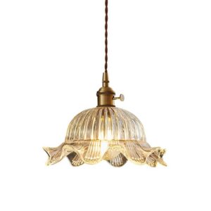 Plafonnier vintage fleur suspendu en verre OPTAMUM
