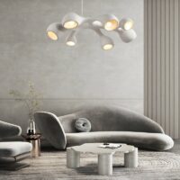 Plafonnier Wabi-sabi effet ciment abstrait et naturel CHMIL