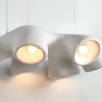 Plafonnier Wabi-sabi effet ciment abstrait et naturel CHMIL