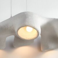 Plafonnier Wabi-sabi effet ciment abstrait et naturel CHMIL