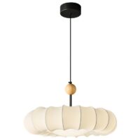 Plafonnier Wabi-sabi suspendu rond en tissu KOBU