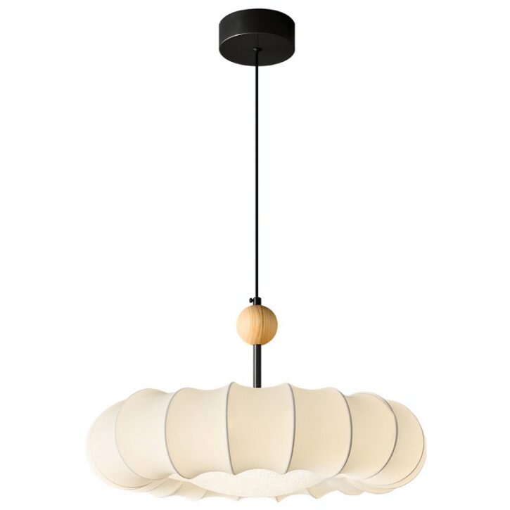 Plafonnier Wabi-sabi suspendu rond en tissu KOBU